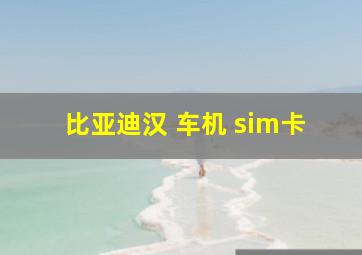 比亚迪汉 车机 sim卡